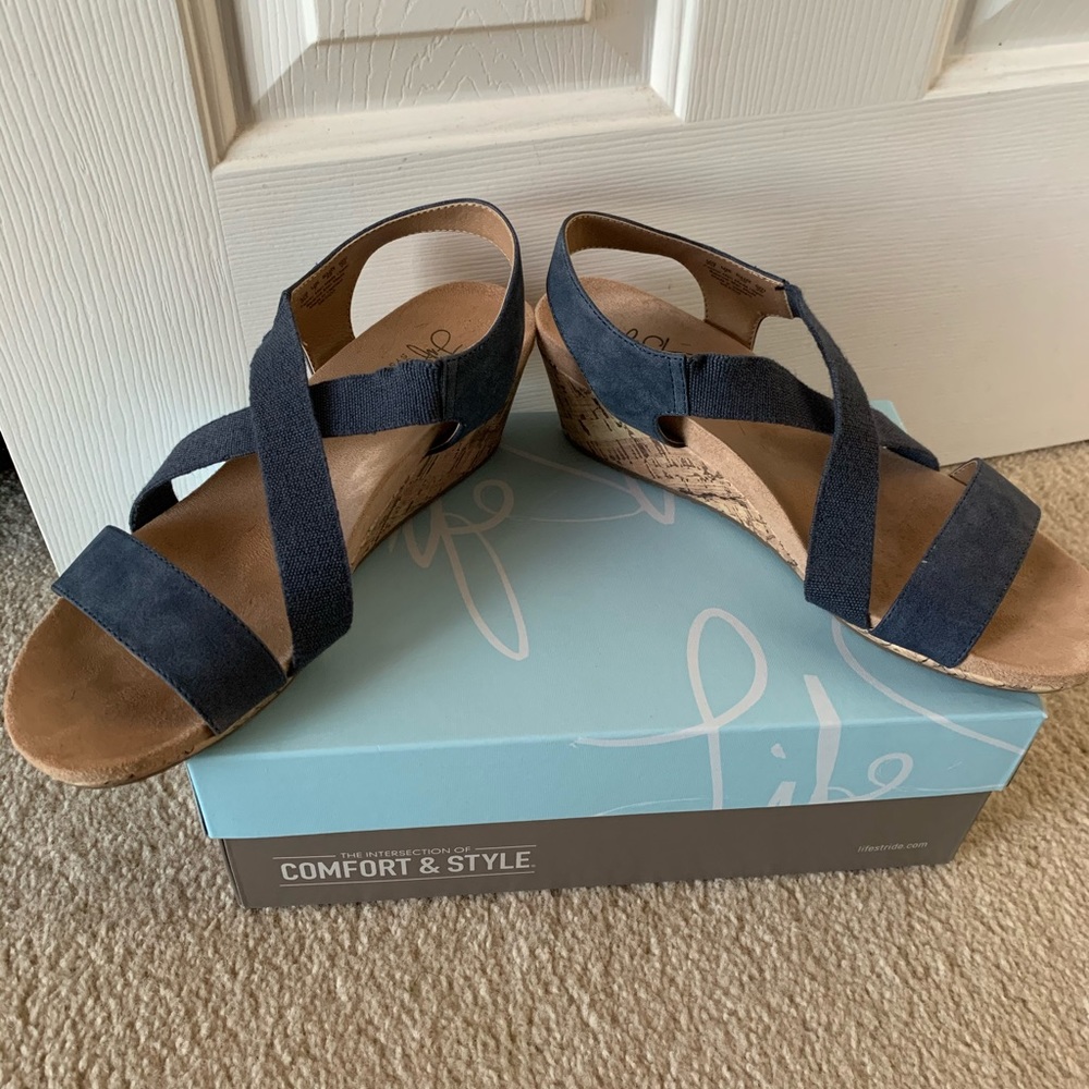 Blue Life Stride Crisscross Wedge Sandal